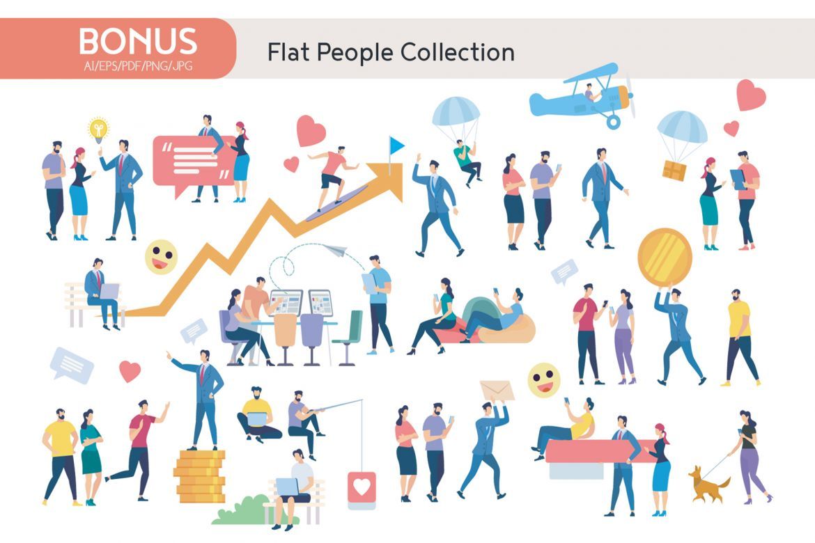 Online Education Flat Collection - view 3