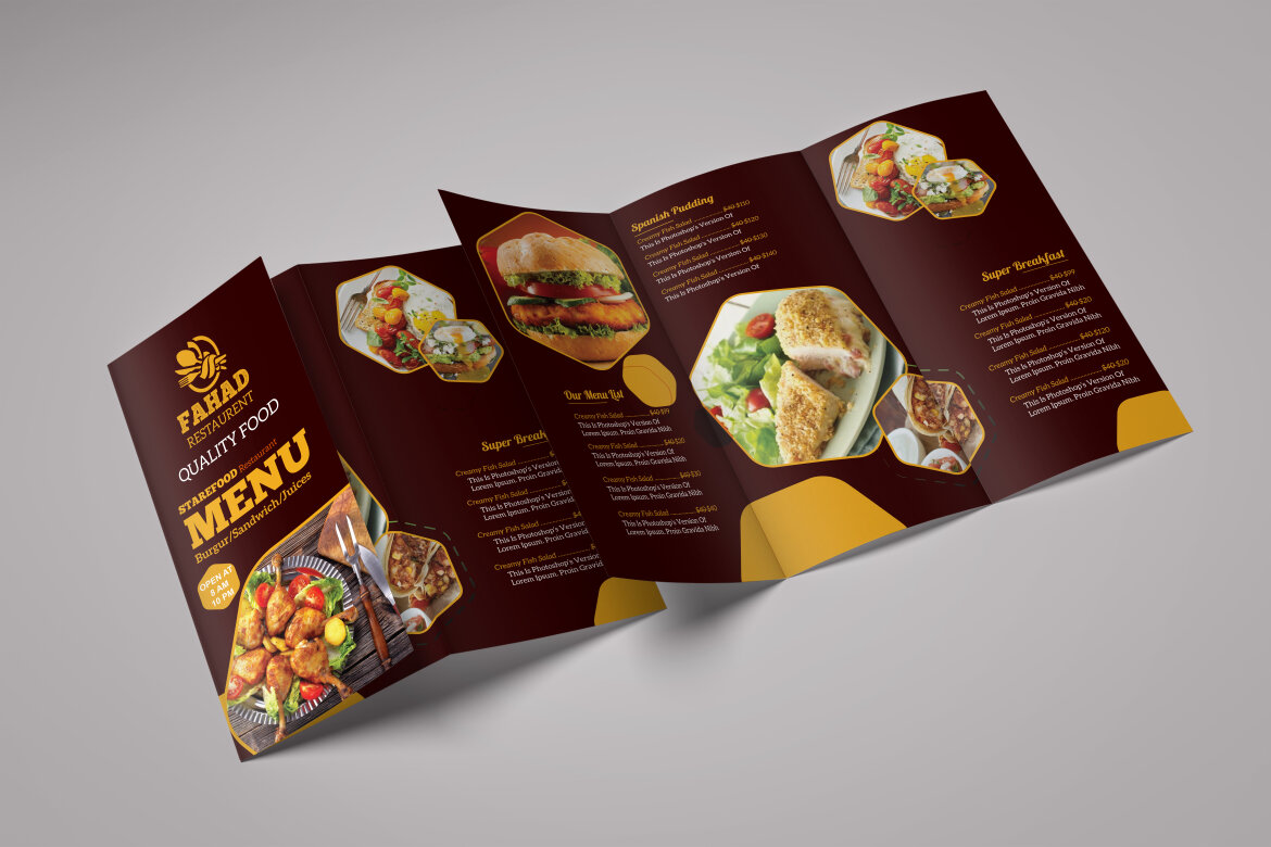 Fast Food - Free Trifold Brochure - view 4