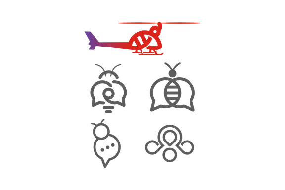 Bee chat helicopter - Free Logo Shapes - view 1