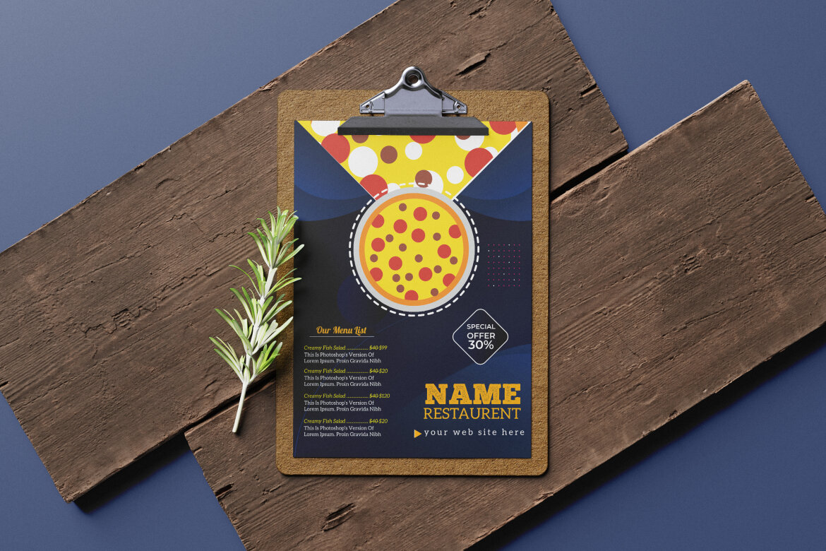 Food Menu Pizza - Free Template alternate