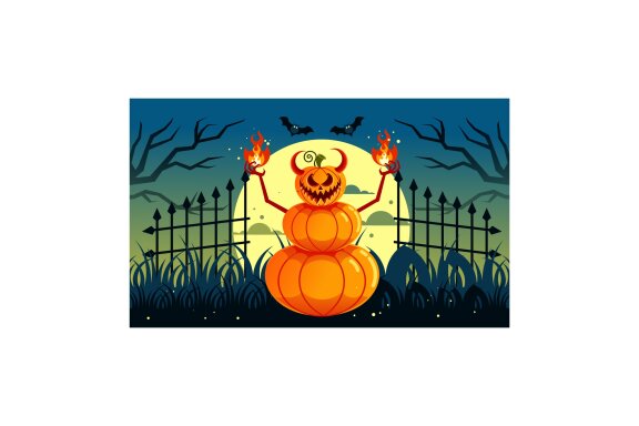 Scary Pumpkin Monster Halloween - Free Illustration