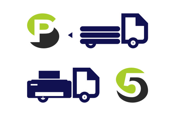 5S PS truck pencil printer - Free Logo Shapes