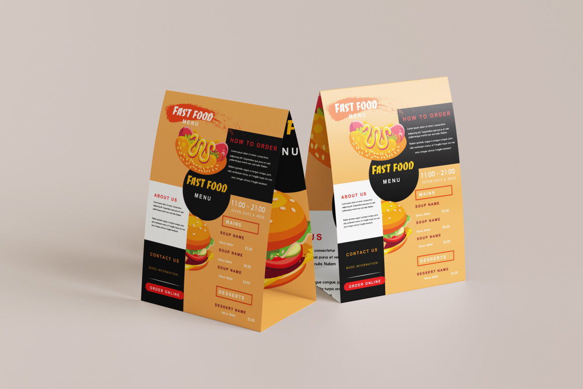 Fold Menu - Free Brochures Print Template alternate