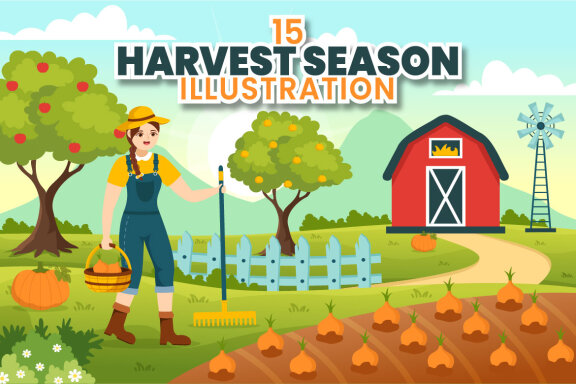 15 Harvest Season FREE Vector Illustrations