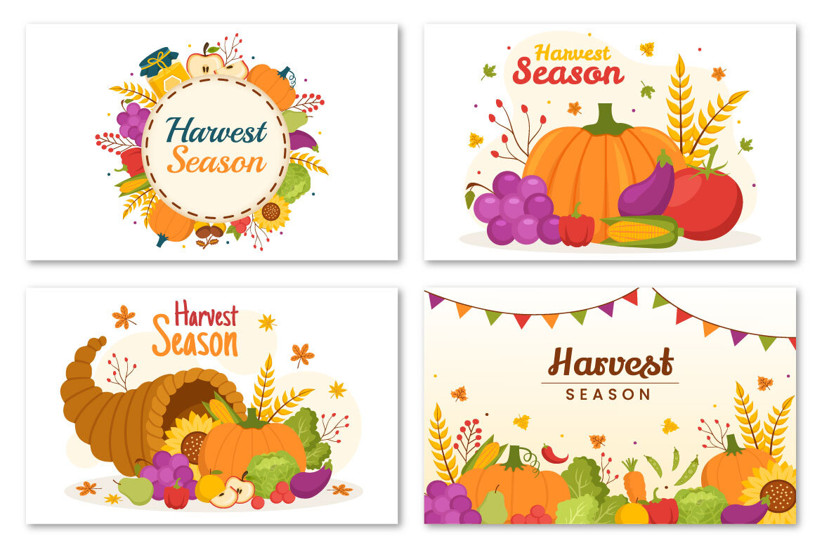 15 Harvest Season FREE Vector Illustrations - view 3