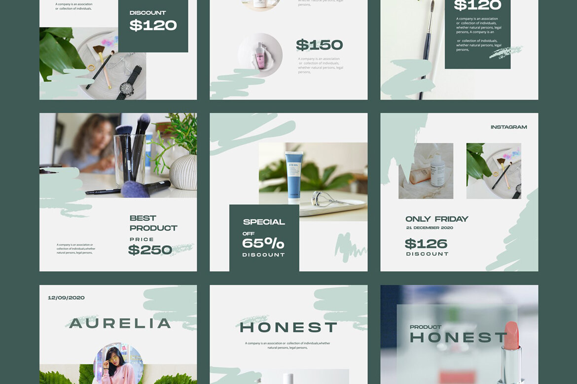 Honest Cosmetic - FREE Instagram Post Template - view 3