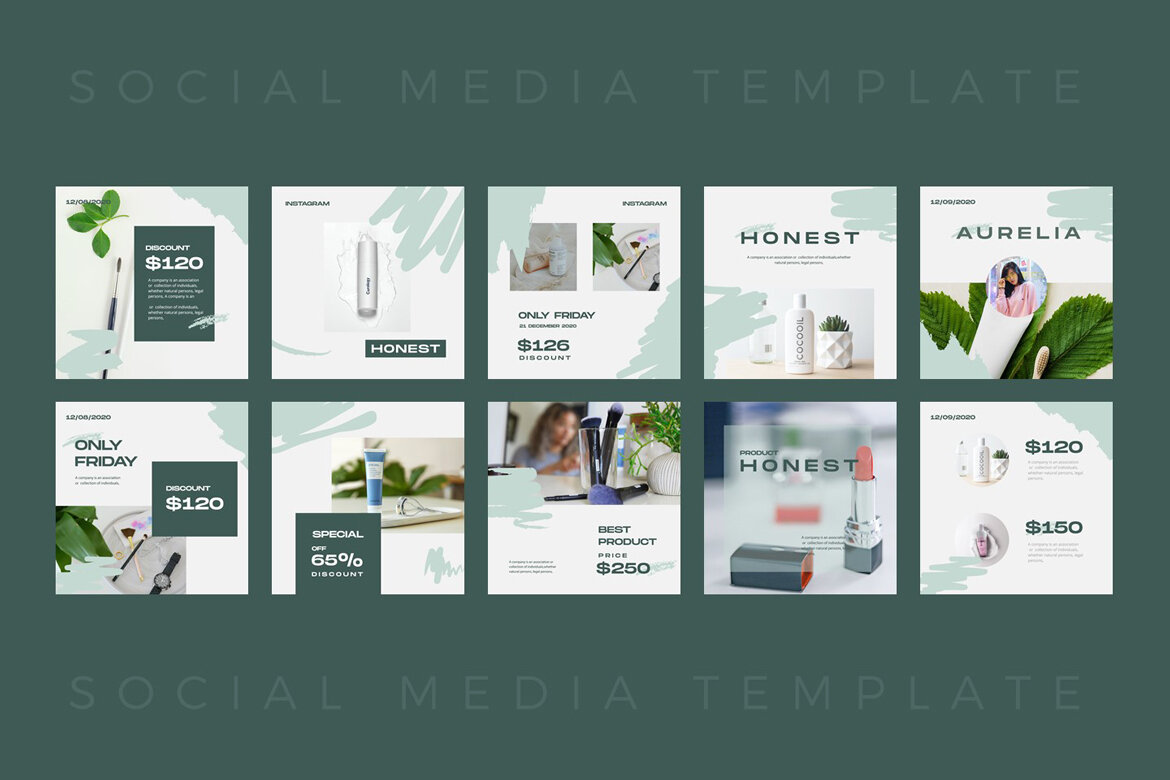 Honest Cosmetic - FREE Instagram Post Template alternate