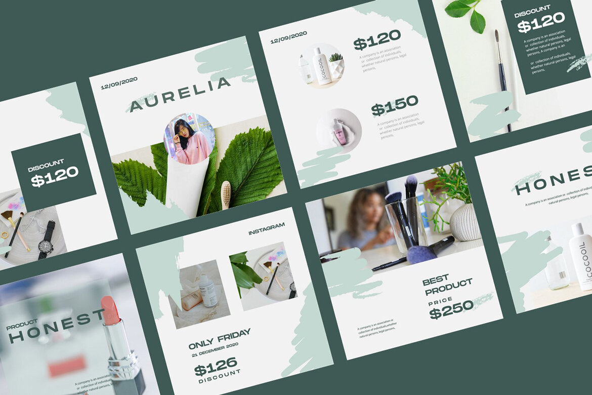 Honest Cosmetic - FREE Instagram Post Template - view 4