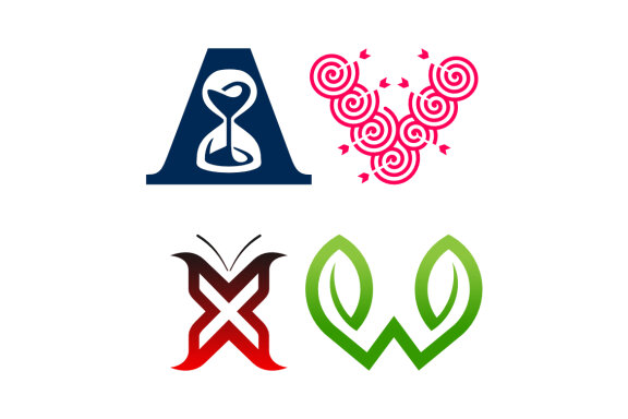 A hourglass V target X butterfly W nature - Free Logo Shapes
