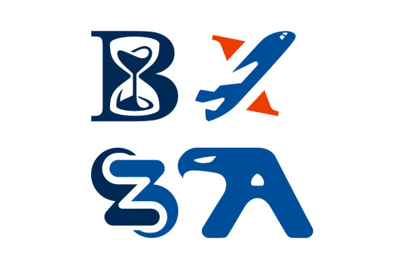 33 B hourglass X plane A bird - Free Logo Shapes