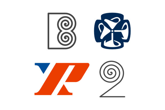 2 spiral B spiral cross hourglass XP XR - Free Logo Shapes