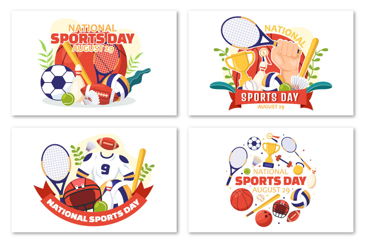 13 National Sports Day FREE Illustrations alternate