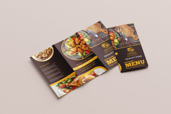 Trifold Food Menu - Free Template
