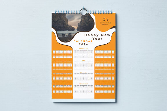 Wall Calendar 2024 - Free Template