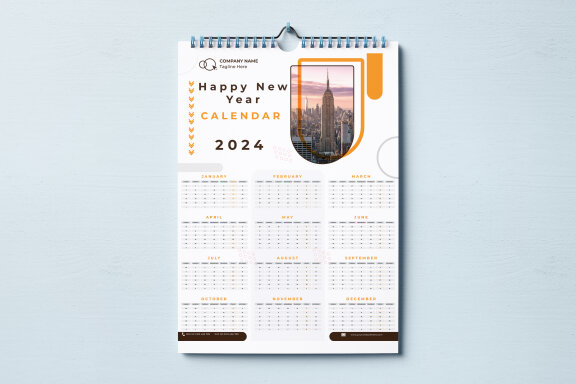 Wall Calendar 2024 - Free Template