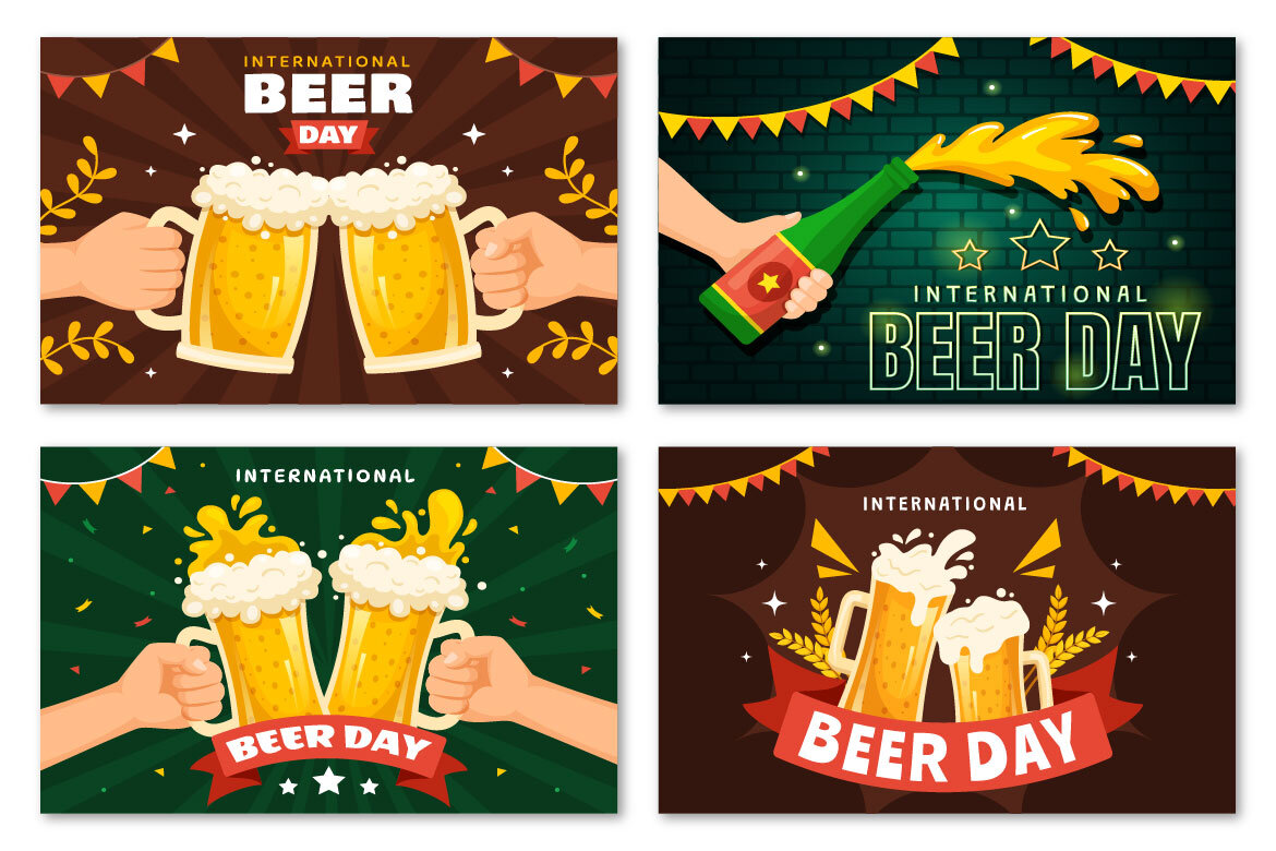 17 International Beer Day FREE Illustrations alternate