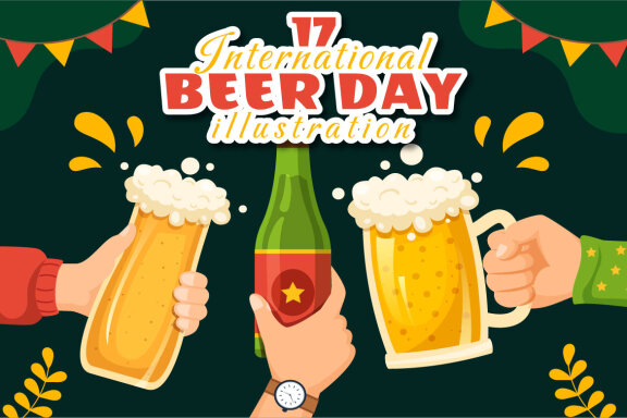 17 International Beer Day FREE Illustrations
