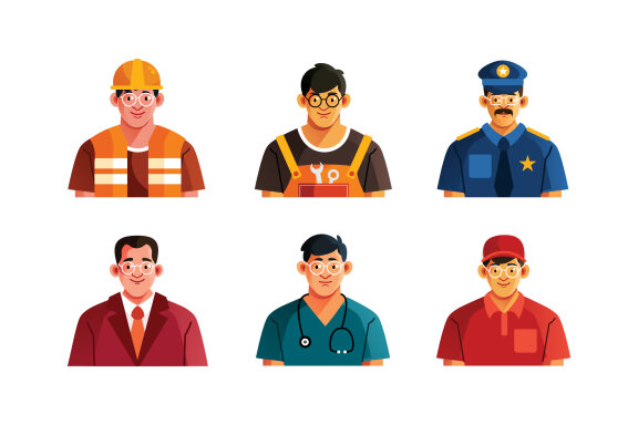 Labour Free Character Avatar Set