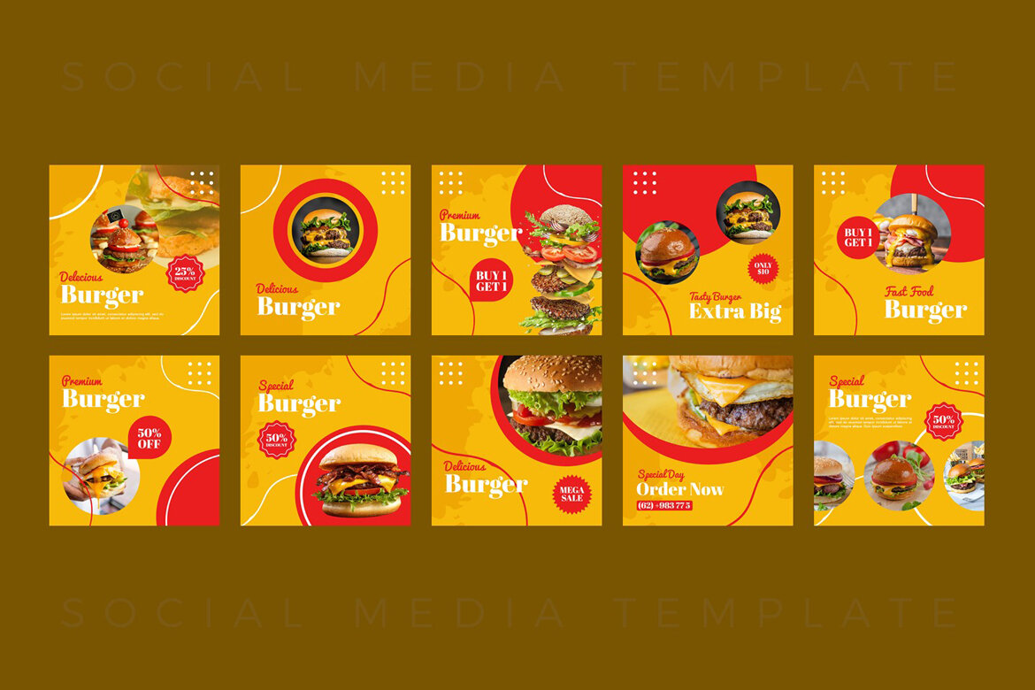 Burger - Free Instagram Post Template alternate