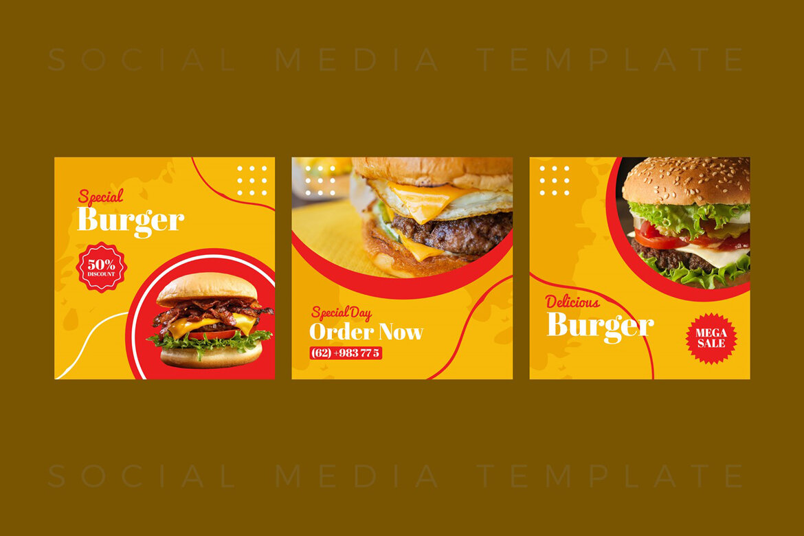 Burger - Free Instagram Post Template - view 5