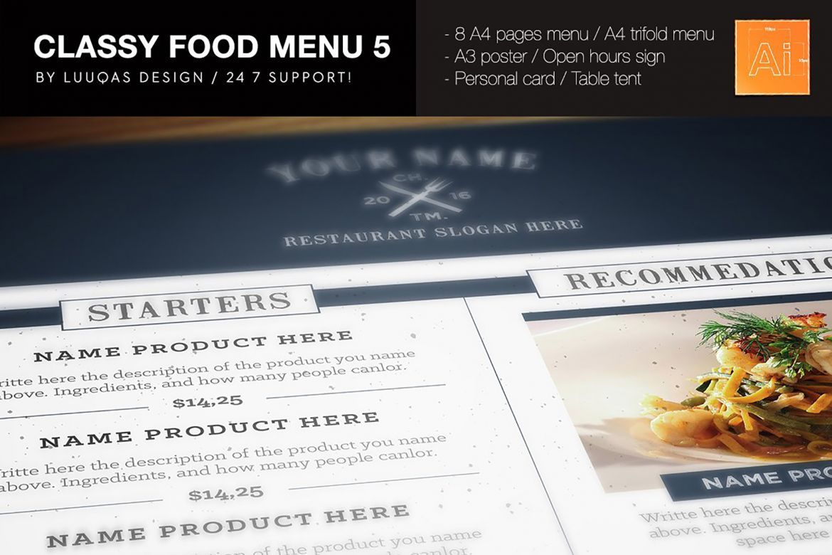 Classy Food Menu 5 alternate