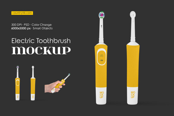 Electric Toothbrush FREE Mockup Set alt