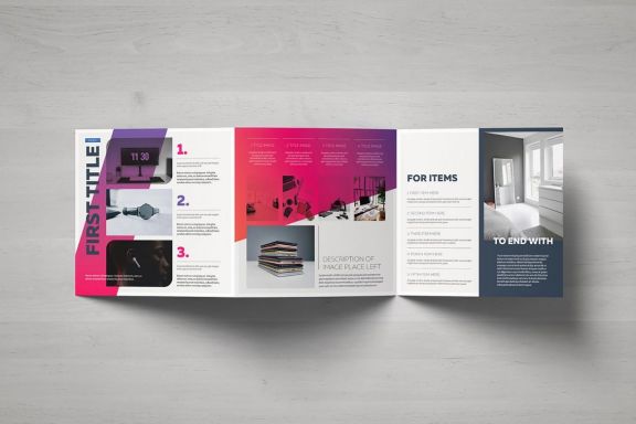 Gradient Square Trifold Template