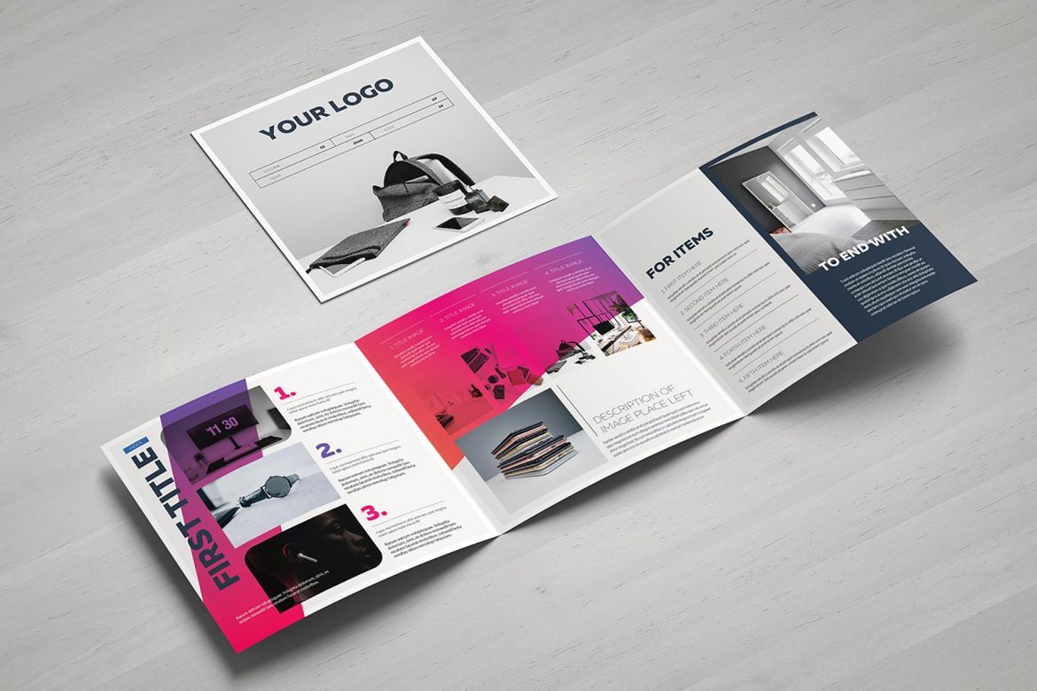 Gradient Square Trifold Template - view 4