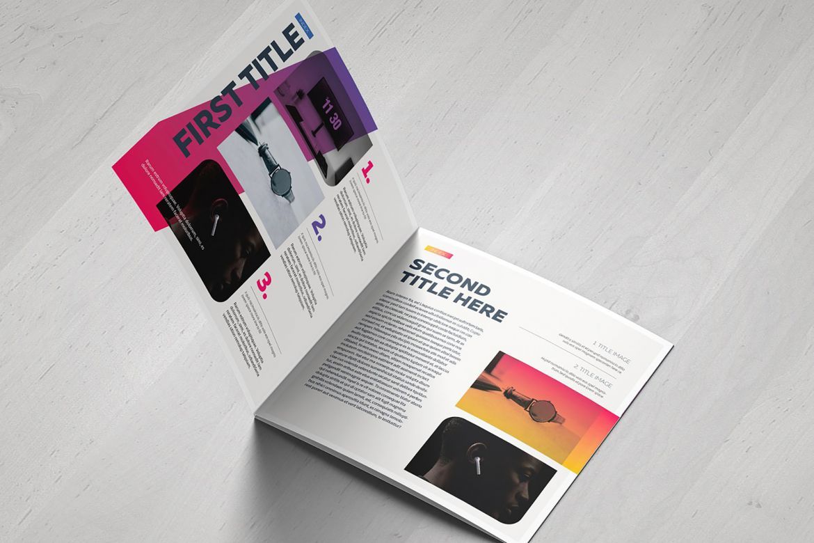 Gradient Square Trifold Template - view 5