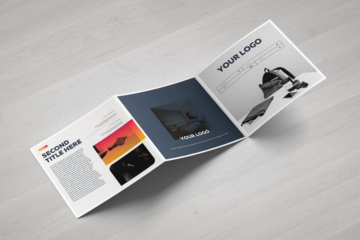 Gradient Square Trifold Template - view 6