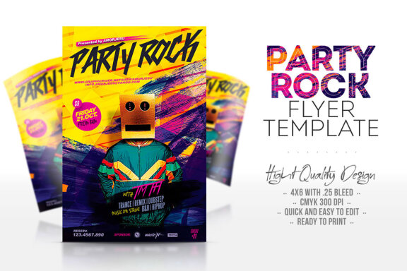 Party Rock FREE Flyer Template