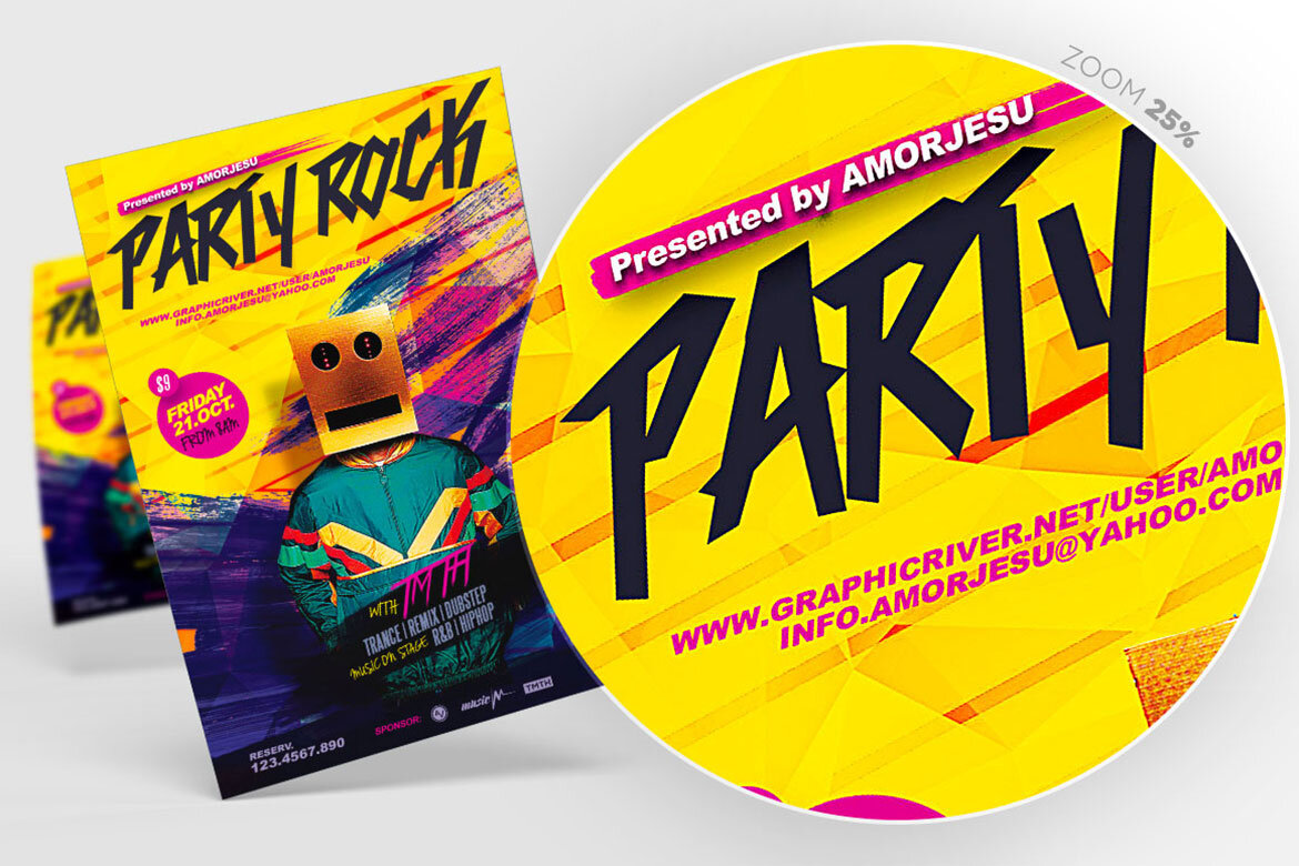 Party Rock FREE Flyer Template - view 5