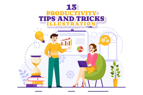 13 Productivity Tips and Trick FREE Illustrations