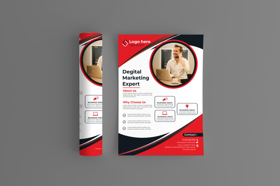 Modern corporate flyer Design template alternate
