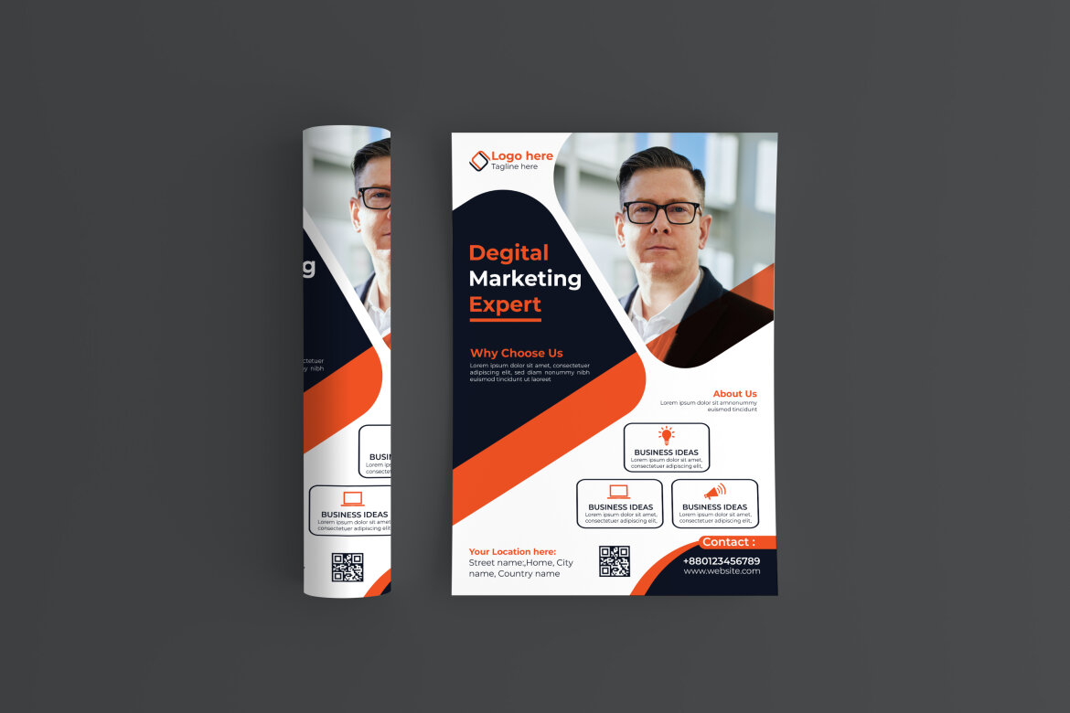 Modern corporate flyer Design template alternate