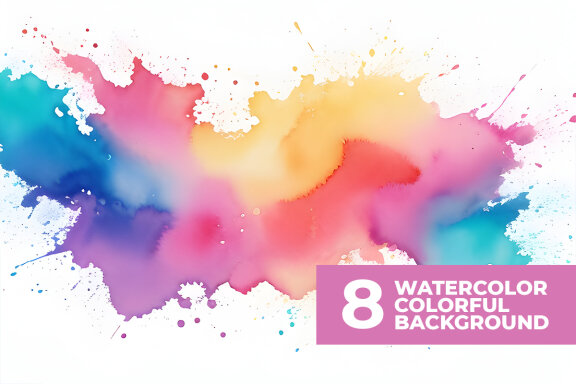 8 Free Watercolor Colorful Stock Images