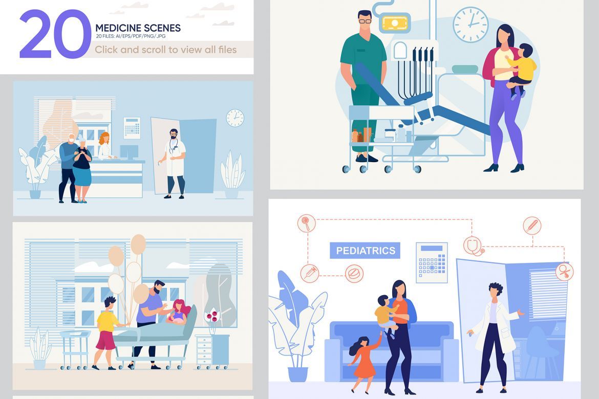 Medicine Scenes Flat Collection - view 2