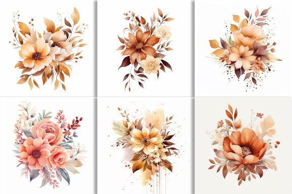6 Free Watercolor Floral Flower Bouquet