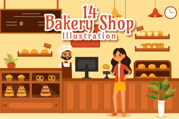 14 FREE Bakery Store Illustration
