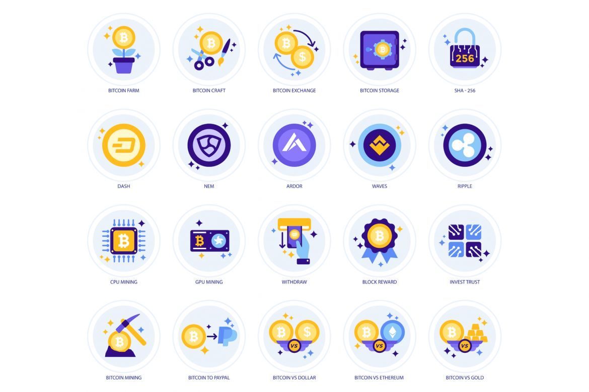 105 Cryptocurrency Icons | Lavender - view 3