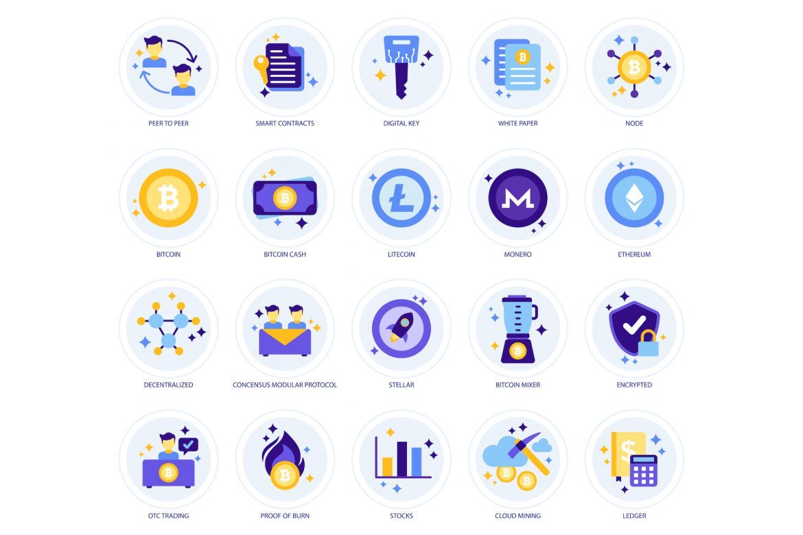 105 Cryptocurrency Icons | Lavender - view 4