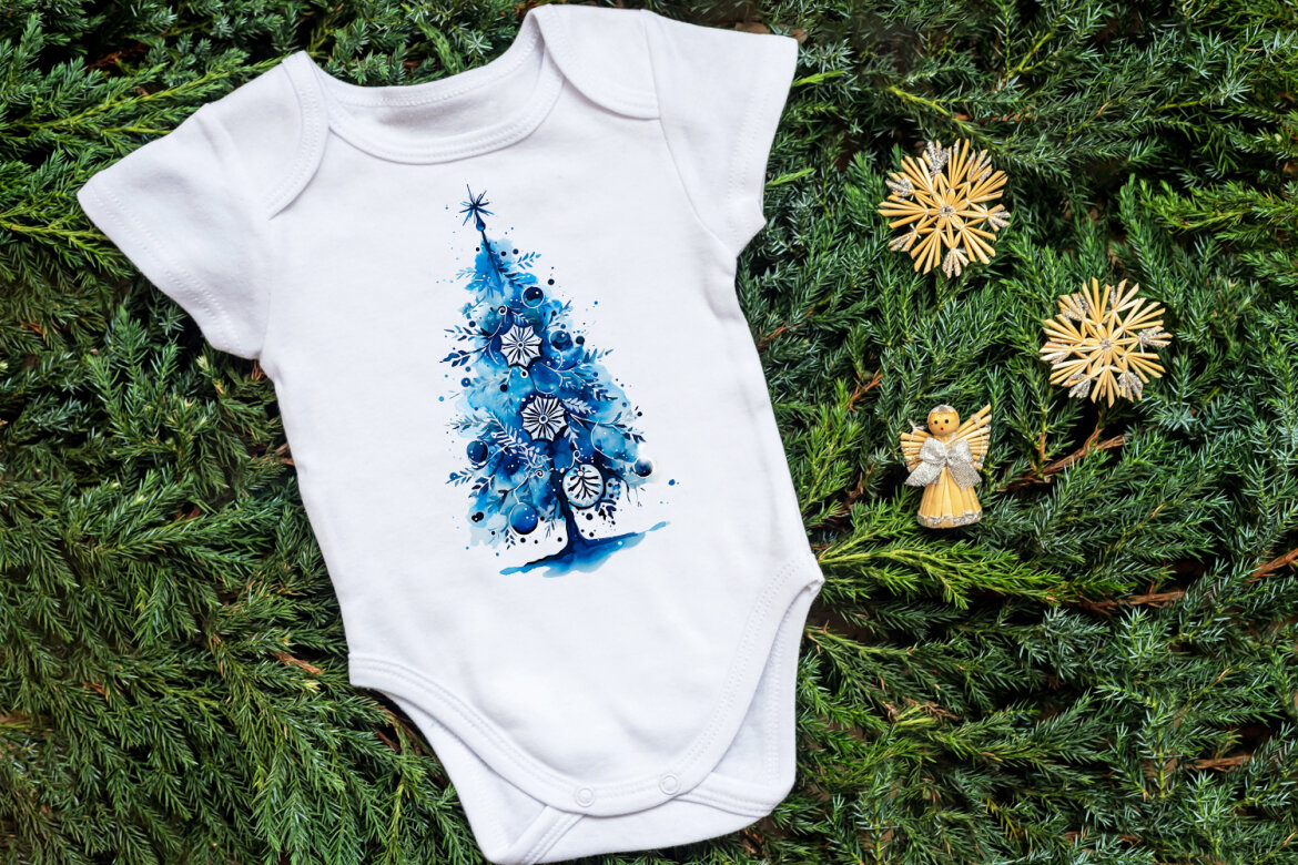 Watercolor Christmas Trees Sublimation Clipart - view 5