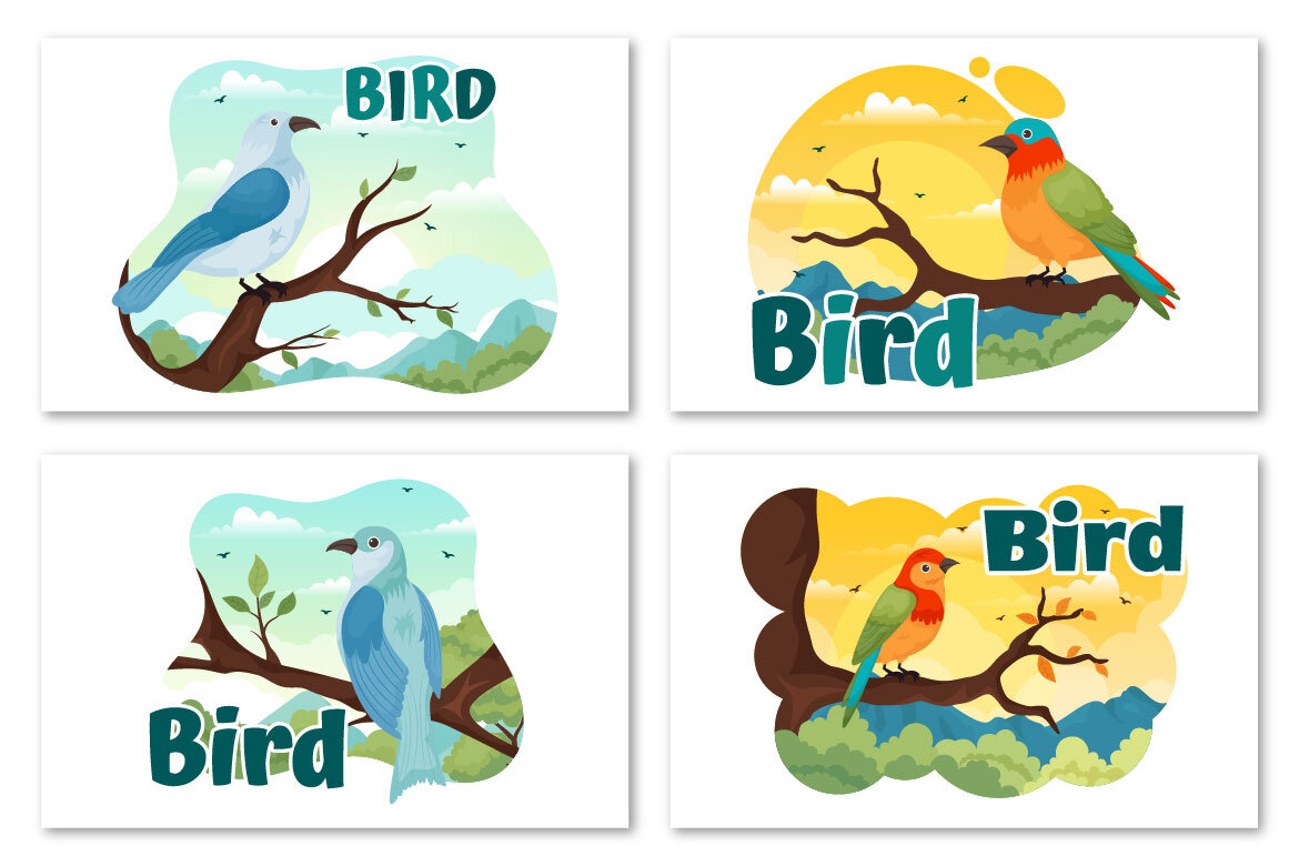 11 Bird Animal Vector FREE Illustration - view 3
