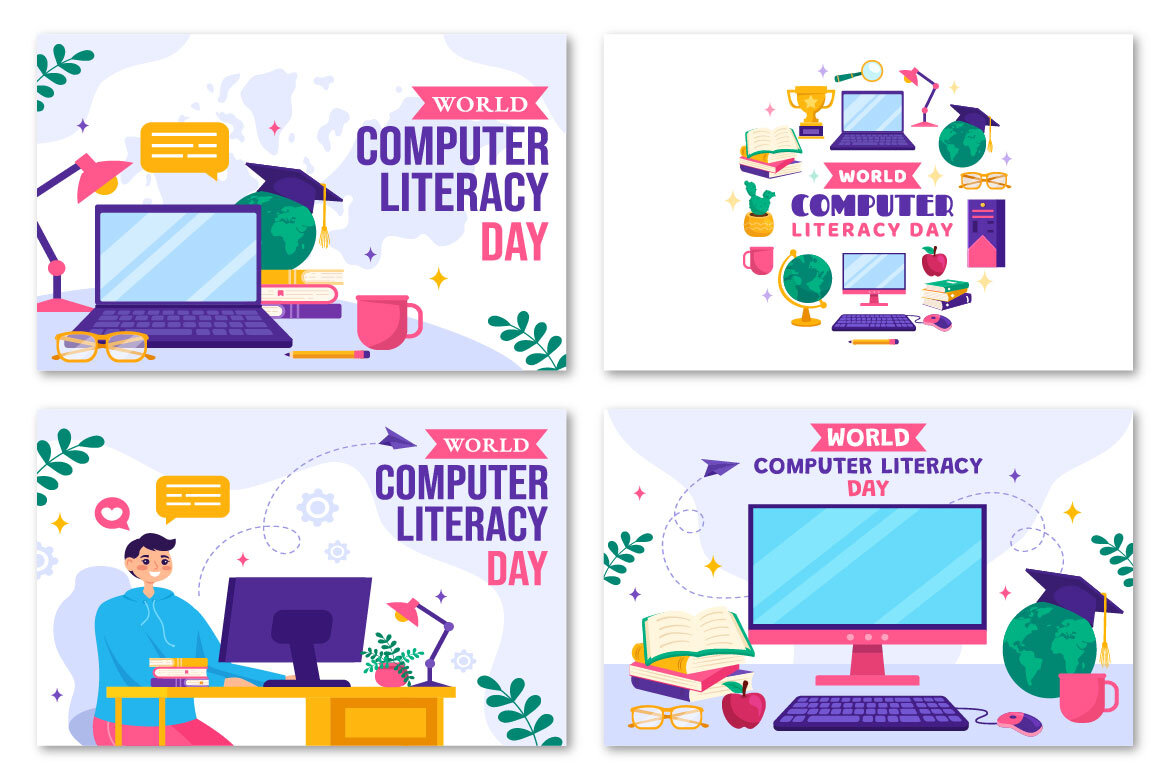 12 World Computer Literacy Day FREE Illustrations - view 4