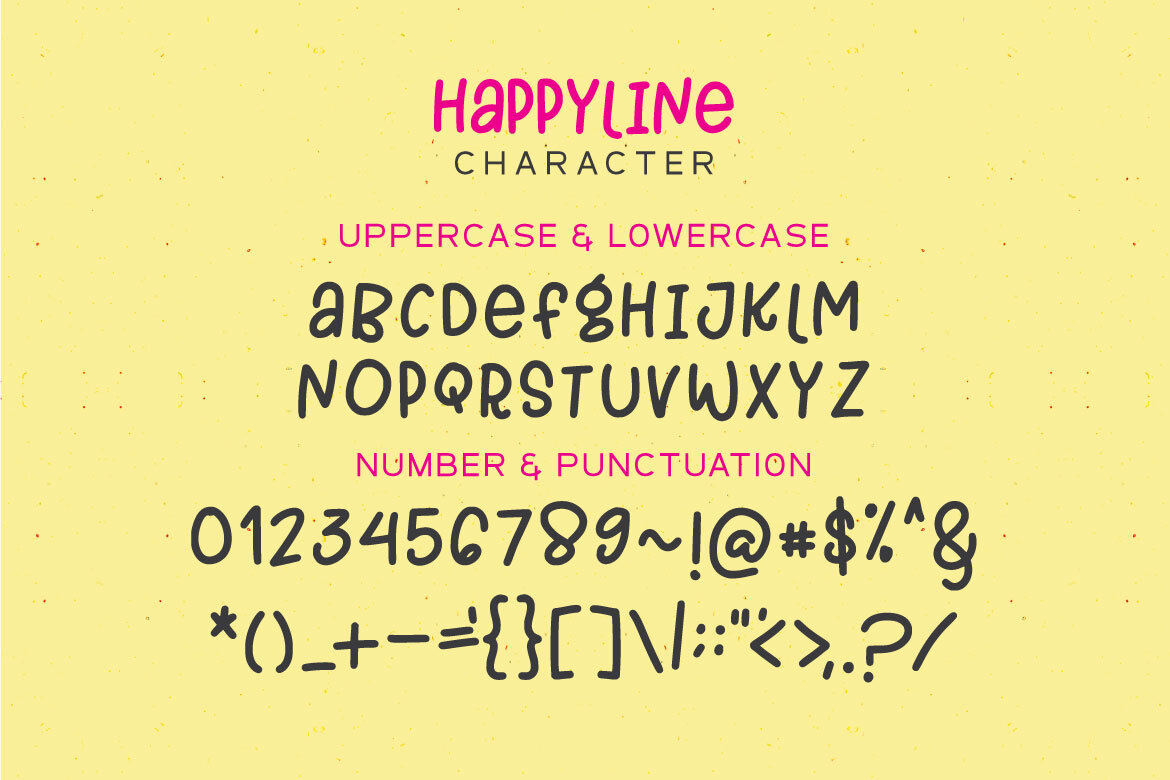 HAPPYLINE Free Font - view 6