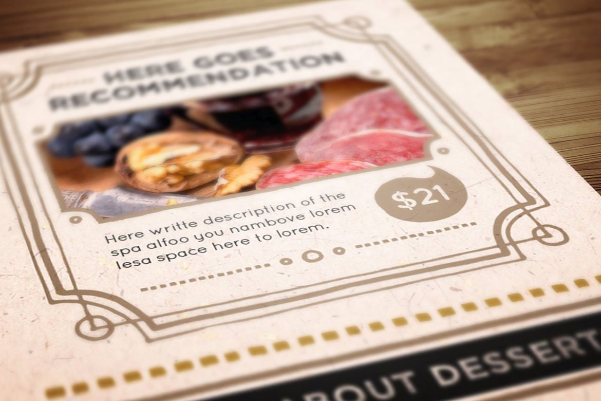 The Rustic Menu Template alternate