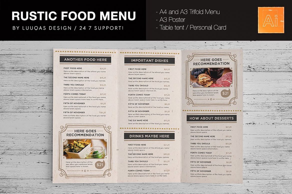 The Rustic Menu Template - view 8
