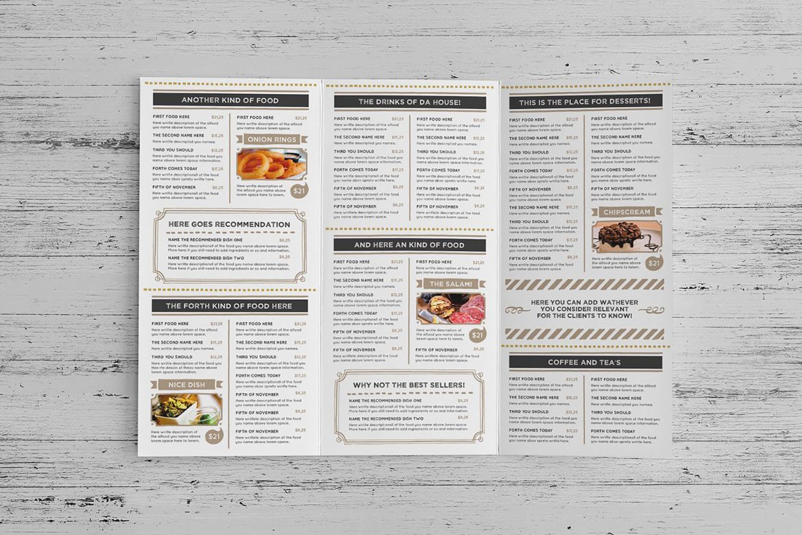 The Rustic Menu Template alternate