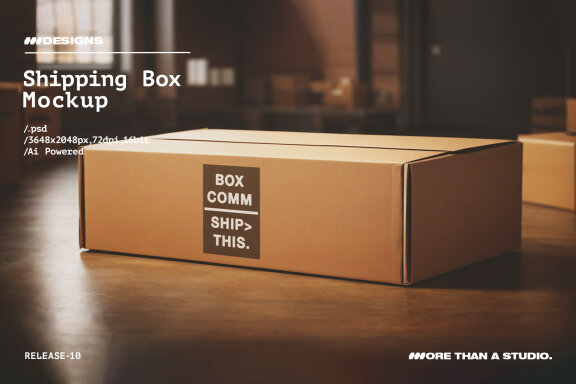 Shipping Box FREE Mockup