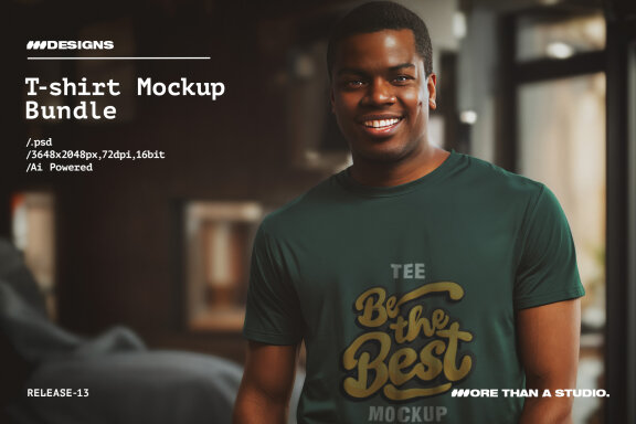 T-shirt on model Free Mockup